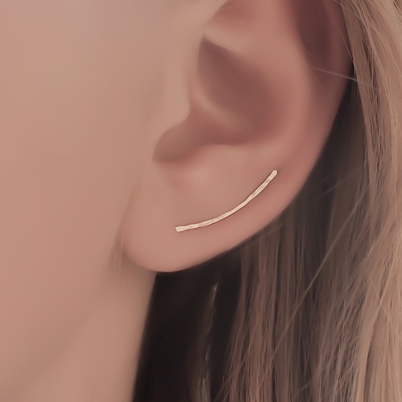 Textured/Hammered Ear Crawlers Climbers Sweeps - Picture 2 of 5